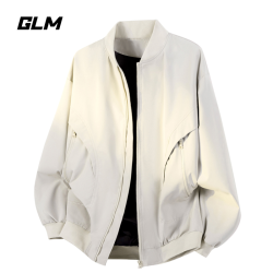 GLM 春秋情侣飞行服夹克男女同款休闲上衣春季棒球领保暖加棉外套