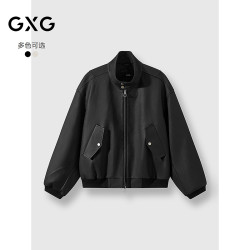 GXG 秋冬GXG男装 中廓休闲宽松立领夹克pu皮衣哈灵顿外套