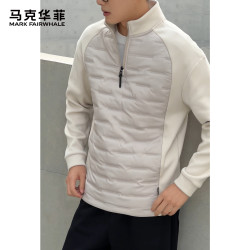 马克华菲 男卫衣半拉链立领冬季加绒加厚排骨夹克外套2026新款高级