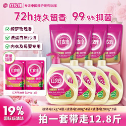 红玫瑰 液体皂抑菌持久留香强去污居家量贩套装