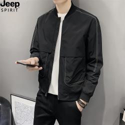 JEEP SPIRIT Jeep吉普春秋季男士外套潮牌新款休闲薄款修身上衣服百搭夹克韩版