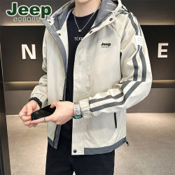 JEEP SPIRIT JEEP吉普外套男装早秋爆款新款防风透气连帽工装运动休闲夹克男士