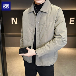 罗蒙 2025轻薄羽绒服男冬季加厚翻领短款轻奢外套保暖夹克