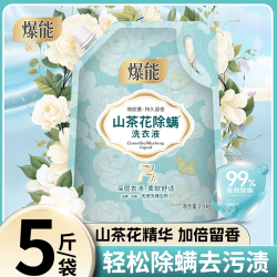 爆能 5斤爆能山茶花洗衣液深层洁净去污香氛持久留香除螨花香家用袋装
