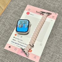 移动端：圣铂 适用苹果iwatch11手表表带applewatch10新款s9/8/7/6夏季运动透气se代弹力电话绳发圈表带42mm智能高级感腕带