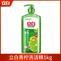立白 青柠洗洁精1kg瓶装除菌柠檬青柠香型去油餐具清洁薄荷洗洁精