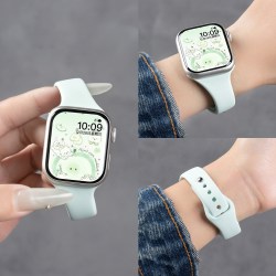 匠戴 适用applewatch11苹果手表iwatch11表带S10斜头小蛮腰s9运动硅胶SE3夏季透气S8男女款s7智能ultra腕带s6