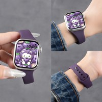 移动端：匠戴 适用iwatch11表带苹果手表applewatch10男女款S10斜头小蛮腰s9运动硅胶SE3夏季S8透气s7腕带s6智能ultra