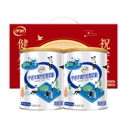 伊利 中老年成人营养品高钙低脂牛奶粉礼盒装富硒700g*2罐