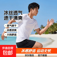 其它 夏季冰丝短袖T恤男透气速干衣冰感大码运动沙滩速干上衣网眼TSJ 白色 L