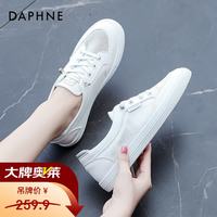 达芙妮 小白鞋女鞋夏季2022新款网面透气板鞋女一脚蹬休闲运动鞋子女ZJ 白灰色(网面）