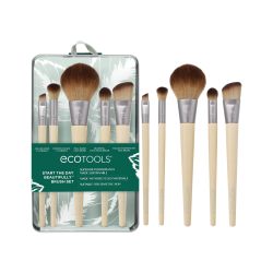 Eco Tools 化妆刷套装 铝制6件套 眼影粉底腮红遮瑕刷 便携收纳盒 纯素环保