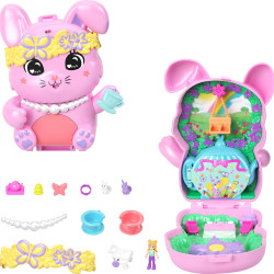 POLLY POCKET 兔子茶话会玩具套装1娃娃2宠物兔送女孩礼物
