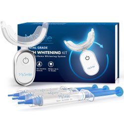 MySmile 敏感牙齿美白套装 LED光疗加速 10分钟快速美白 3支过氧化脲美白凝胶 珐琅质安全 防水设计 家用牙齿美白仪器