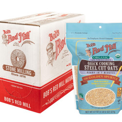 Bob's Red Mill 钢切有机燕麦片 早餐营养代餐粥 624g*4袋