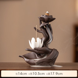 艾格辰 禅意佛手莲花倒流香炉