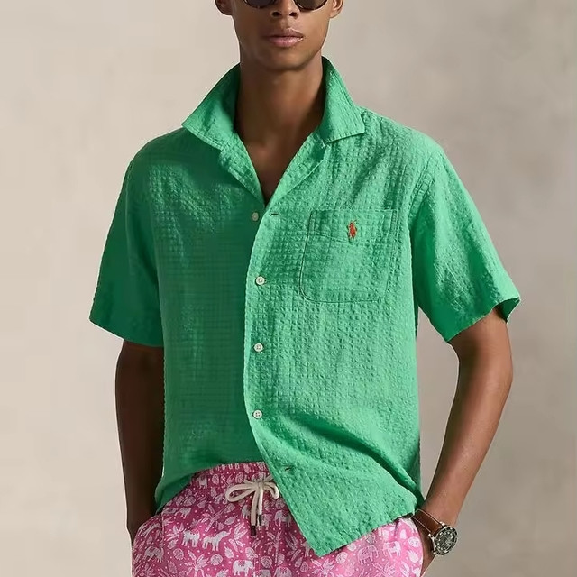 限新用户：RALPH LAUREN 男士泡泡纱休闲衬衫 多色可选