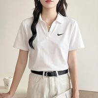 NIKE 官方T恤女装新款运动服透气宽松亲肤短袖跑步休闲训练短款polo衫 DV7885-133