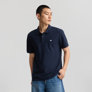Lee 经典翻领小Logo徽标复古撞色短袖polo衫 藏青色 M
