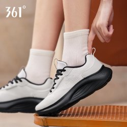 361° 361豆腐鞋夏季女鞋网面透气运动鞋女款休闲网鞋厚底黑色跑步鞋女