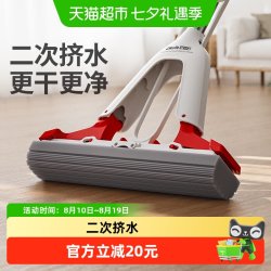 好媳妇 胶棉拖把2026新款家用一拖净免手洗吸水对折海绵头干湿两用