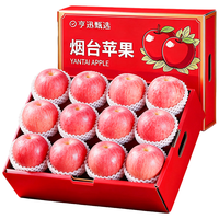 亨迅 山东烟台红富士苹果 净重4.5斤 单果74-80mm