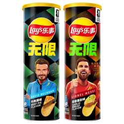乐事 牛肉派+蒜香面包味 208g 罐装薯片