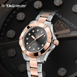 TAG Heuer 竞潜系列太阳能机芯钻石女士手表 WBP1324.BB0005 34mm