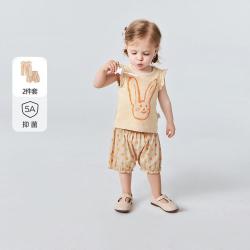 迷你巴拉 女童速干抑菌透气小飞袖背心PP裤
