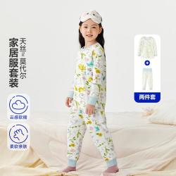 迷你巴拉 女童亲肤不易闷汗高腰护肚家居服套装