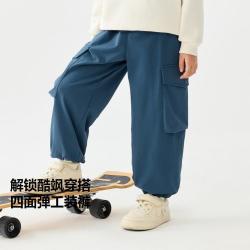 迷你巴拉 男女童柔软舒适时尚弹力直筒裤