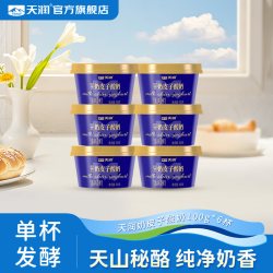 天润 新疆奶皮子低温冷藏酸奶发酵厚奶皮原味酸奶100g*6杯装