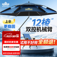 汉鼎 2.2米机械臂钓鱼伞 湛蓝色