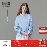 TEENIE WEENIE 小熊女装卫衣秋季圆简约圆领休闲俏皮上衣 浅蓝色