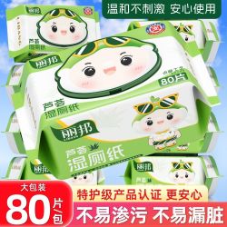 丽邦 4大包丽邦特护级湿厕纸芦荟湿厕纸家庭装擦屁屁湿巾纸可冲马桶