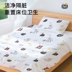 安可新 床上一次性三四件套住酒店旅行用加厚被罩床单枕套床品