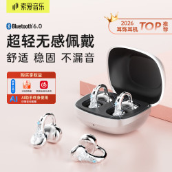 索爱 超轻好音质 蓝牙耳机  有线充电 Type-C 银