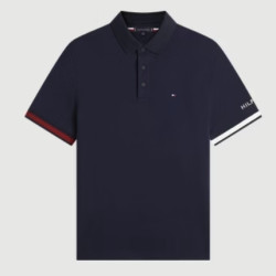 TOMMY HILFIGER 男士纯棉平纹针织【撞色袖口】POLO衫