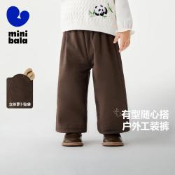 迷你巴拉 女童甜美宽松刺绣棉感裤子