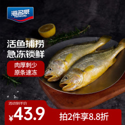 海名威 鲜冻黄花鱼 2条 700g