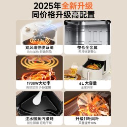 九阳 空气炸锅家用可视大容量新款电烤箱电炸锅烹饪机V612