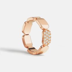 APM Monaco 玫瑰金色Pavage蜂巢戒指女小众设计生日礼物