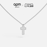 APM Monaco [明星同款]APM Monaco白色Monaco Pavé迷你十字项链 官方旗舰店