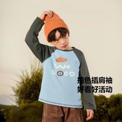 迷你巴拉 男女童不易变形凉感抑菌宽松长袖T恤