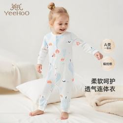 英氏 婴儿衣服婴儿连体衣新生儿衣服宝宝衣服春秋爬服1岁-2岁 气泡世界襟蛤款 80cm