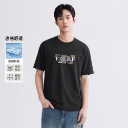 GXG 柔软舒适时尚字母休闲百搭男式圆领短袖T恤