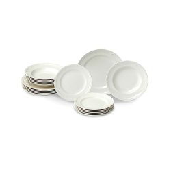 Villeroy &amp; Boch 德国唯宝 餐具套装 瓷质 18件装 白色 浮雕 6件沙拉盘 6件餐盘 6件汤碗