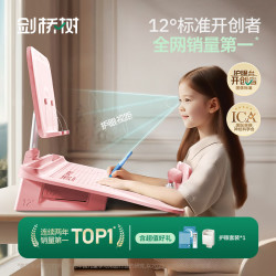 剑桥树 12°可调节坐读写坐姿矫正器儿童写字姿势纠正小学生写作业防低头学习阅读书架 悦目粉