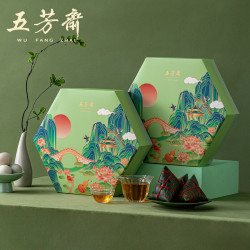 五芳斋 嘉兴粽子 蛋黄肉粽 1200g 精品六边礼盒