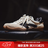马登 2023春季新款复古休闲鞋男小白鞋低帮情侣板鞋奥林匹亚美式运动鞋 米白色 42男码